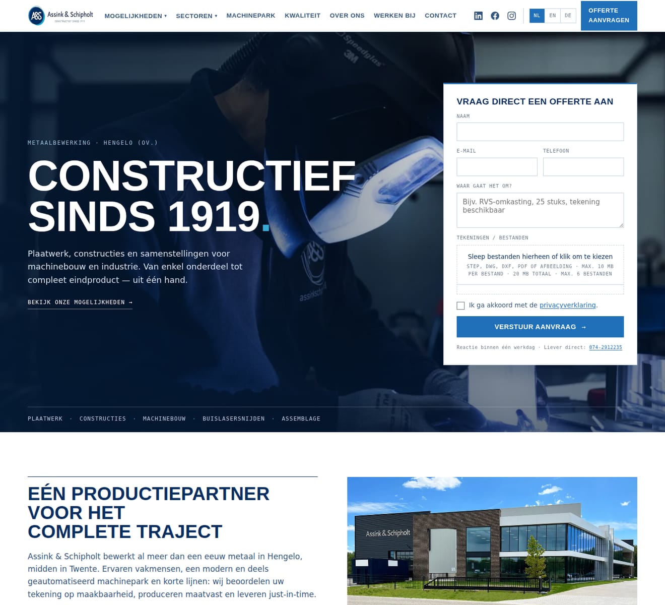 Website van Assink & Schipholt